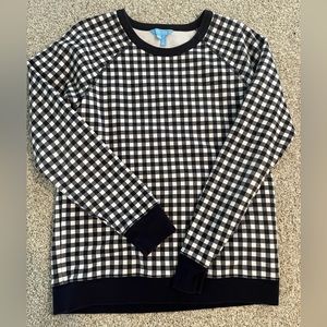 Draper James Navy and White Gingham sweatshirt!